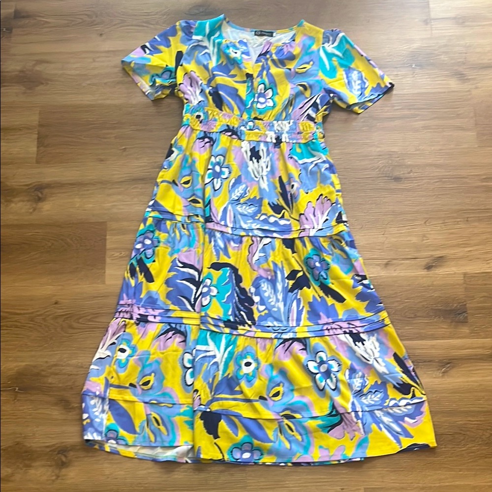 Vibrant Multicolor Floral Dress